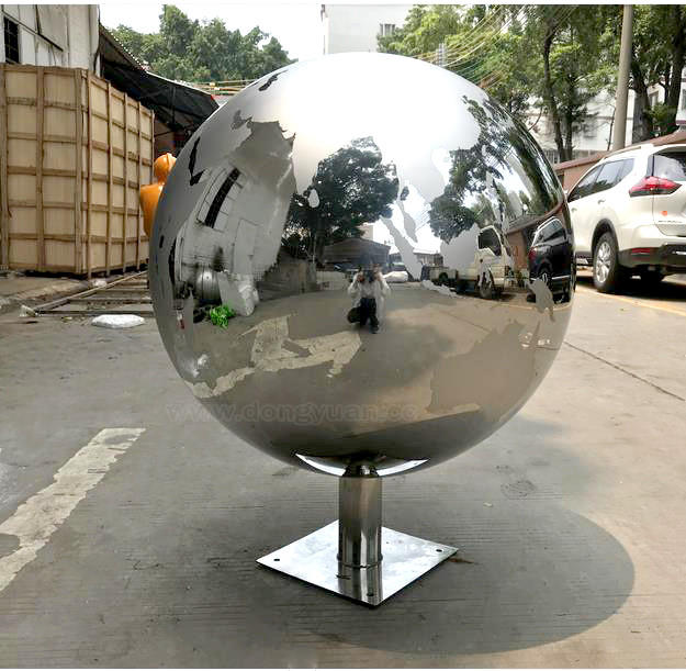 Mirror Polished Stainless Steel Map Sphere for Outdoor Decoration