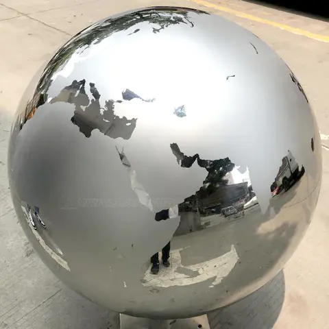 Mirror Polished Stainless Steel Map Sphere for Outdoor Decoration