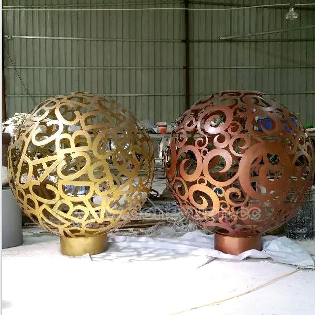 Stainless Steel Art Sculpture, Metal Balls Lantern for Villa Decoration