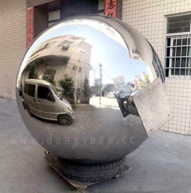 2 MeterLarge Stainless Steel Spheres Sculpture with Pipefor Garden, Christmas, Arwtwork Porject Decoration