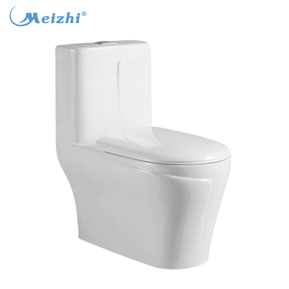 S Trap siphon one piece double flush toilet with toilet seat cover