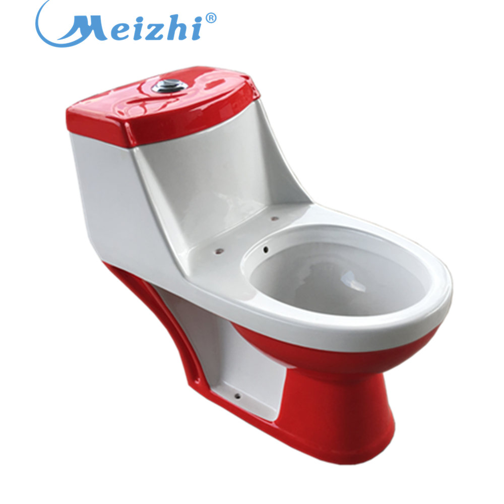 One piece bathroom red color arabic wc bidet toilet all in one