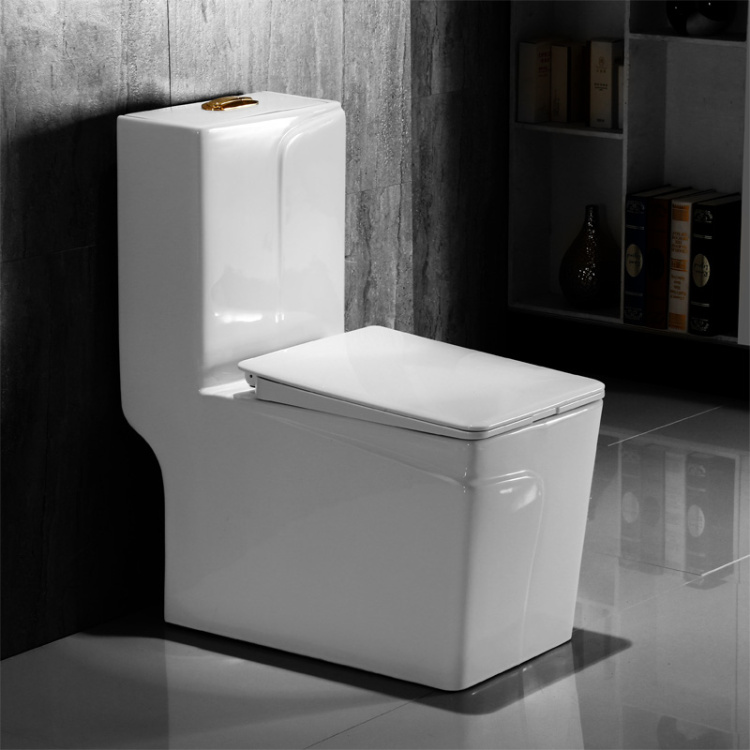 Floor mounted square one piece hotel toilet products