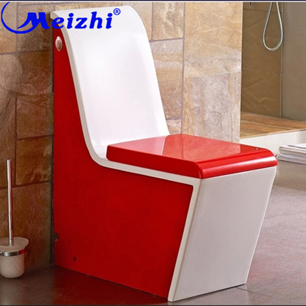 Strong flush one piece ceramic toilet without tank