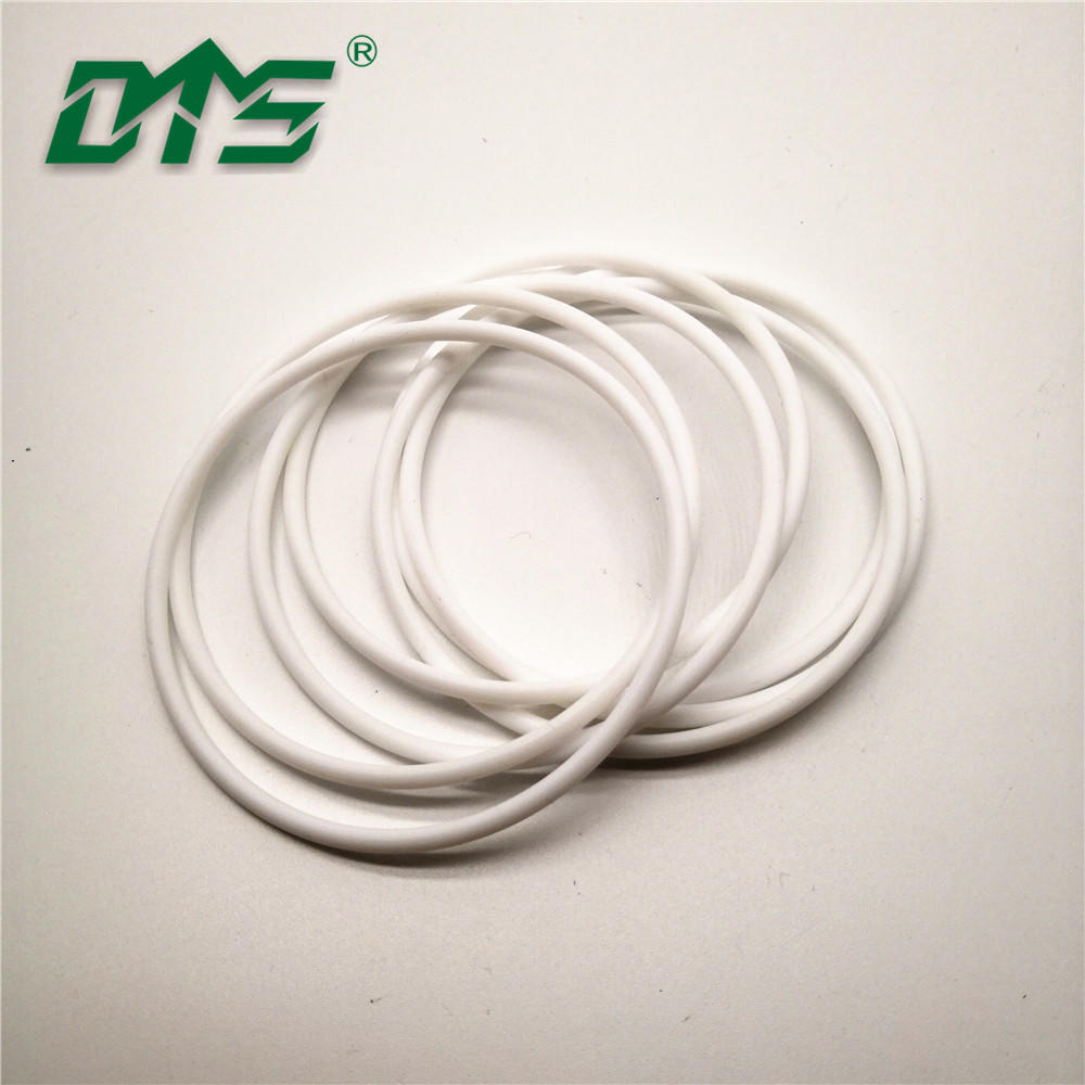 corrosion resistance plastic white virgin pure PTFE o ring by CNC process