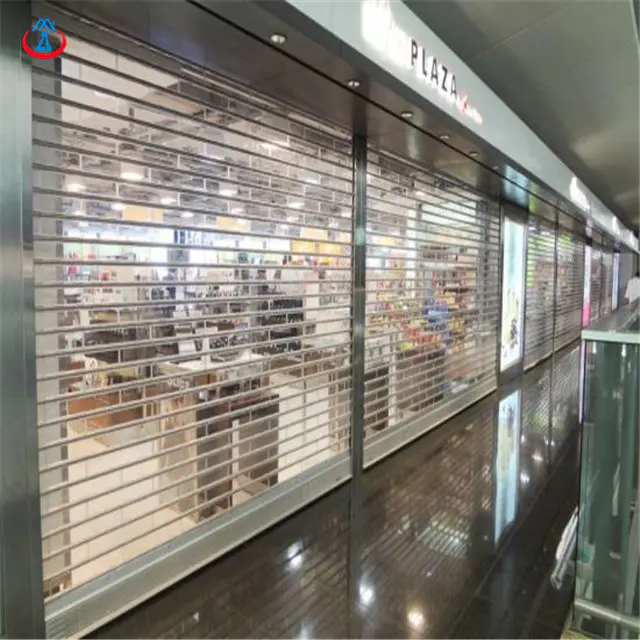 120mm Width Of The PC Slat 3000mmW*2200mmH Transparent Polycarbonate Rolling Shutter Roller Door With Motor