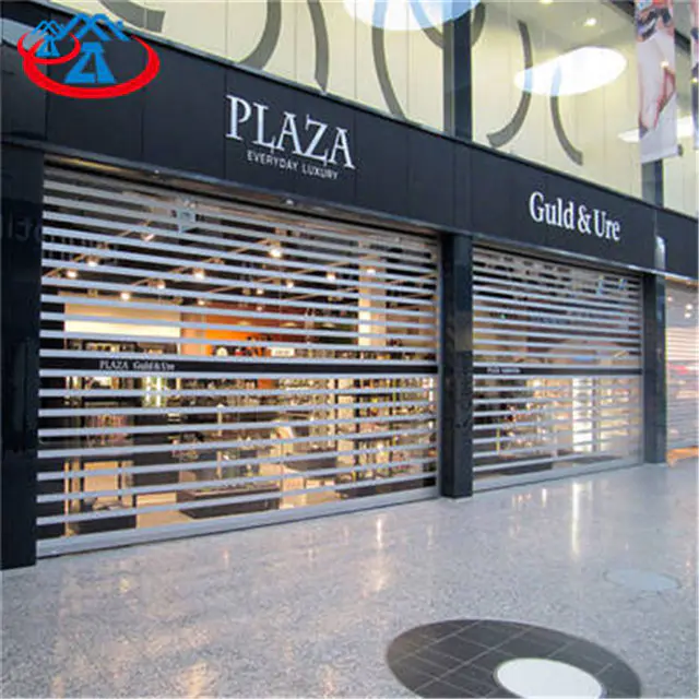 90mm Width Of The PC Slat 3000mmW*2200mmHTransparent Polycarbonate Rolling Shutter Roller Door With Motor