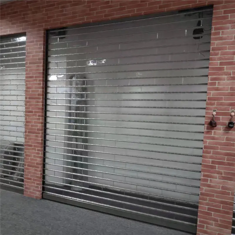 Transparent roller shutter 12*7 feet automatic polycarbonate pc door