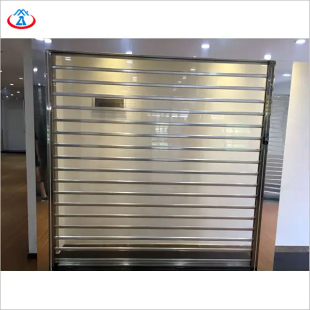 100mm Width Of The PC Slat 3000mmW*2200mmHPolycarbonate Roller Door Clear Rolling Shutter DoorWith Motor