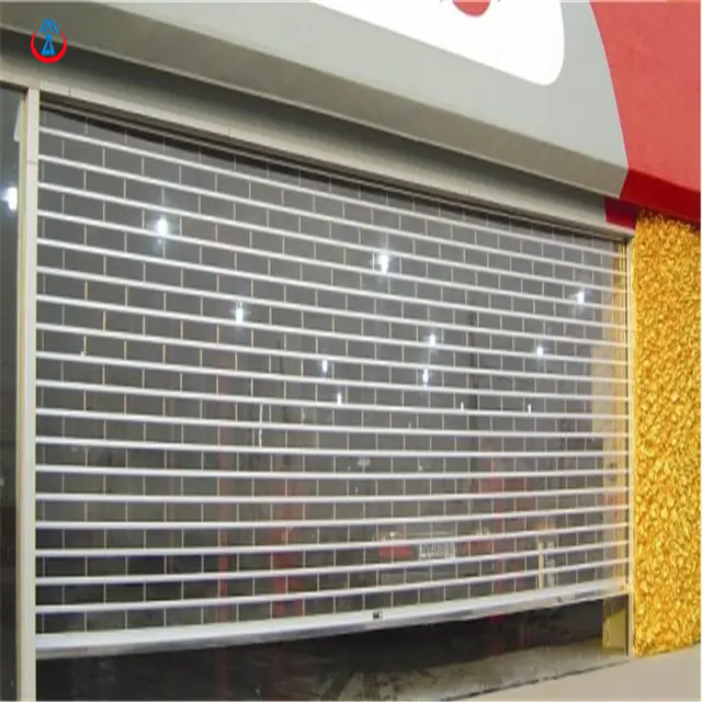 120mm Width Of The PC Slat 3000mmW*2200mmH Transparent Polycarbonate Rolling Shutter Roller Door With Motor
