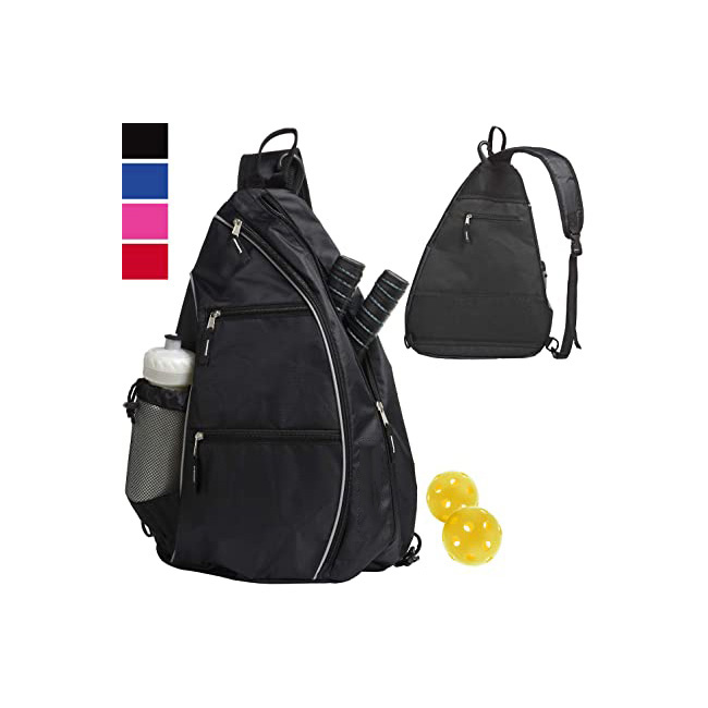 Travel Sling Bag Crossbody Backpack for Pickleball Tennis Racketball