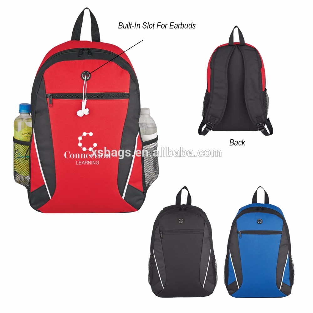XS-2222 Customized waterproof Sports Backpack with water bottle holder