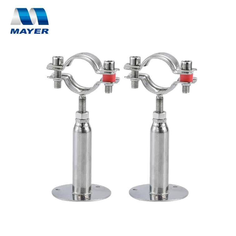 Stainless Steel Pipeline Support Pipe Clamp fasteners with wall plate