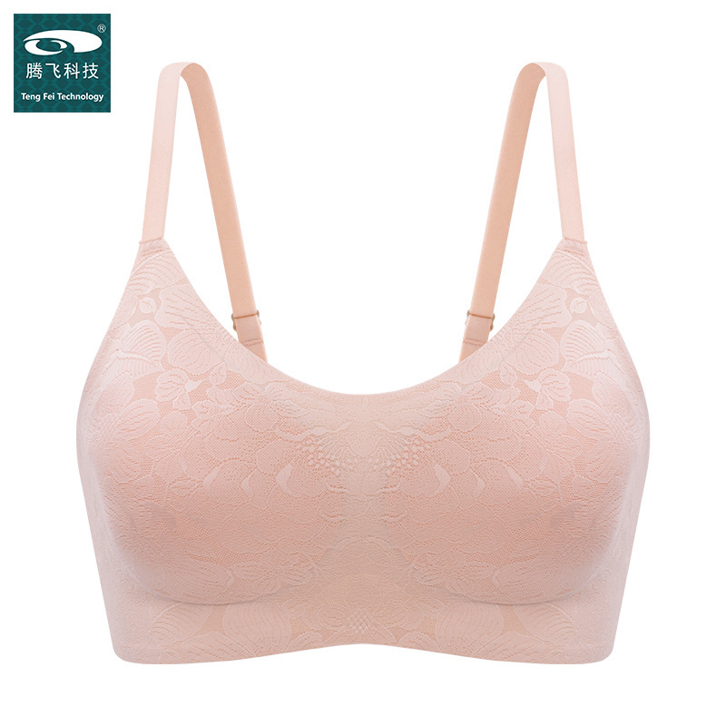 Women′s Lace Bonded Comfortable Bra Wire Free