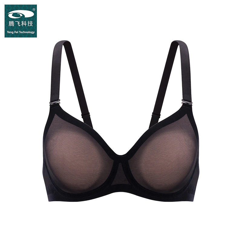 Women Mesh Fabric Moulded Cup Bra with Soft Bone
