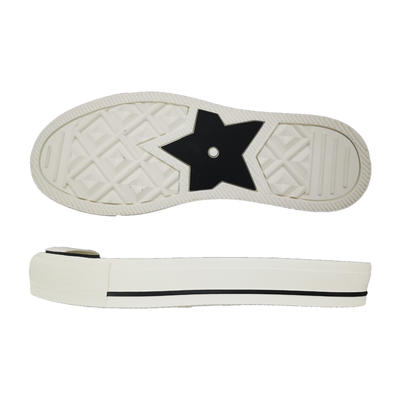 New arrival anti-smashing fashion leisure vulcanized rubber sole with five-pointed black star pattern
