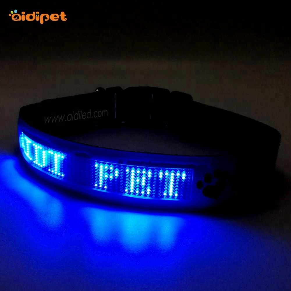 Led Display Pet Dog Accessories, Adjustable Rechargeable Led dog collar