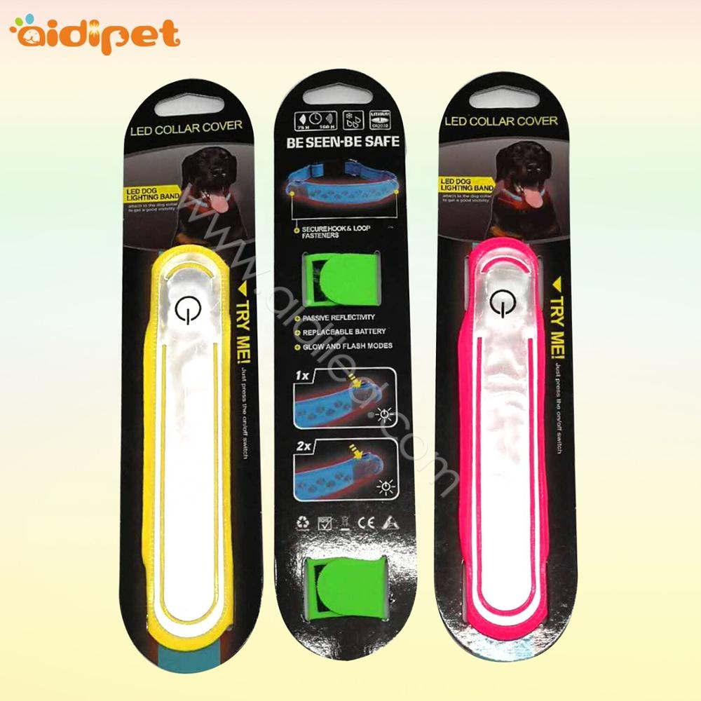 Dog Collar Accessory Led Light Cover lycra Detachable Led Dog Collar Rainproof Light Up Collar Cover for Dogs