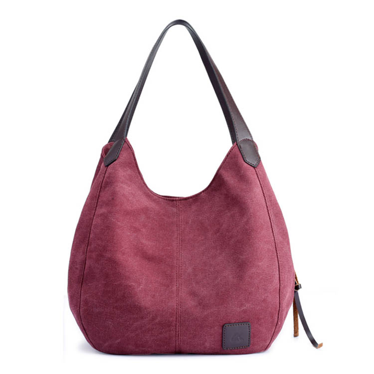 Osgoodway2 Hot Selling Canvas Handbag Women Multicolor Ladies Hand Bags Handbag With Leather Handle