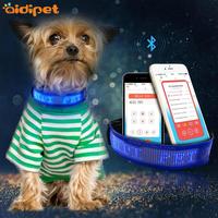 Latest design APP control led dog collar with displau in different language