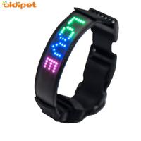 manufacturer wholesale rechargeable waterproof adjustable pet led dog collar with flashing screen