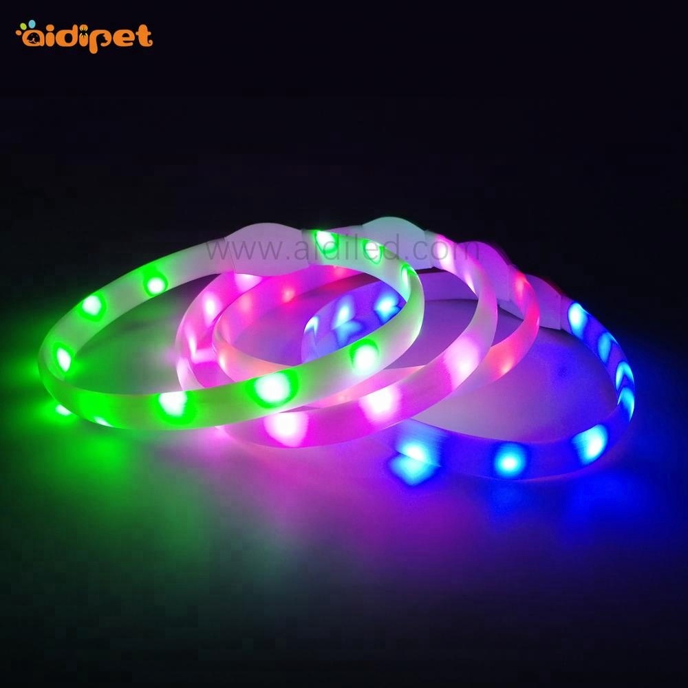 2018 New Product Safety Durable Silicone Waterproof Led Dog Collar