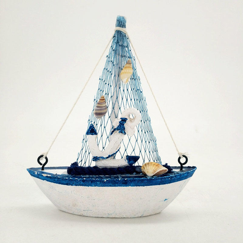 The Mediterranean Style Resin Crafts Sailboat Model Decoration Home SculptureSailing Boat Figurine