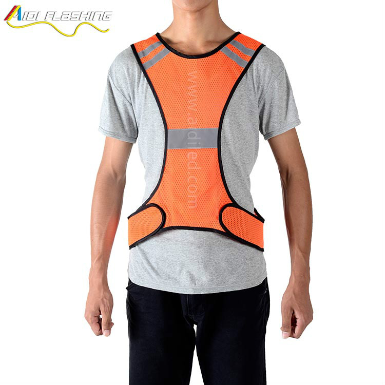 wholesale night safety custom fluorescent flashing led safety vest for running cycling