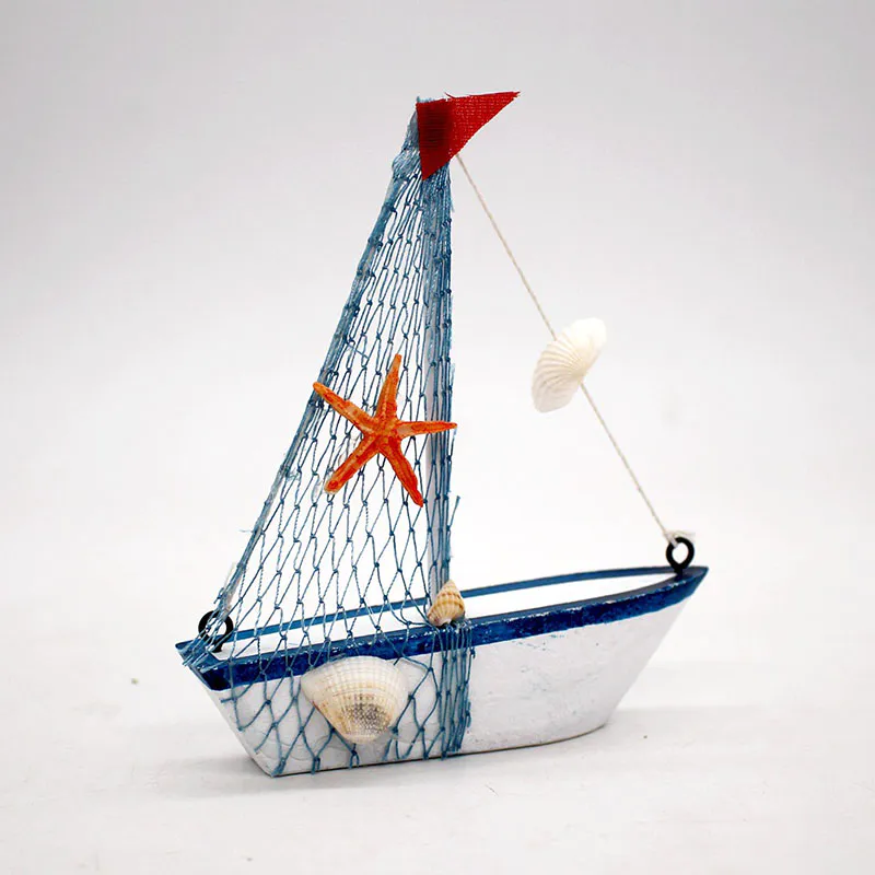 The Mediterranean Style Resin Crafts Sailboat Model Decoration Home SculptureSailing Boat Figurine