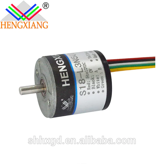 S18 outer diameter 18mm solid shaft 2mm 360 pulse NPN low level effective DC5V cable length 150mm IP50 incremental encoder
