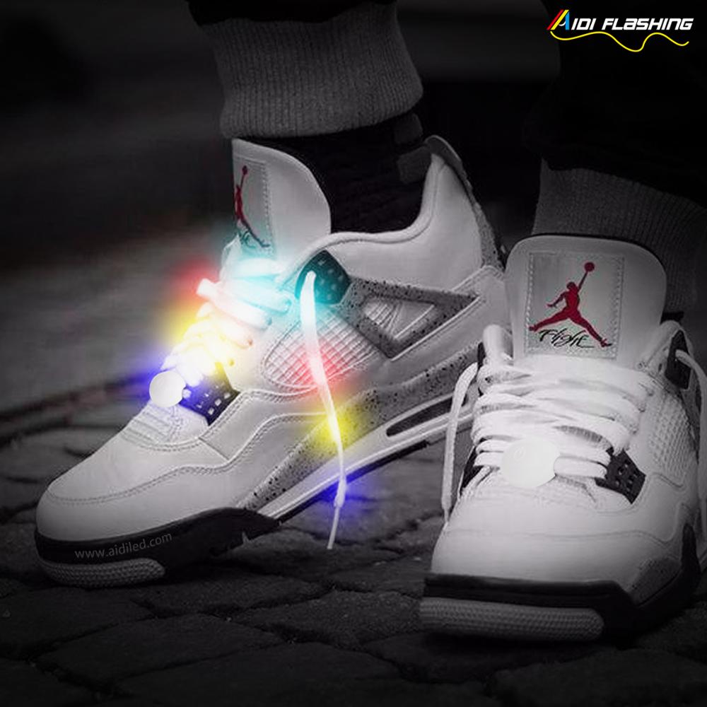LED Shoelace Waterproof Light Up 3 Modes for Shoes Party Dancing Hip Pop Skating Cosplay Running(RGB Colorful)