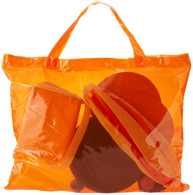 Osgoodway Large Light weight Oversized Pockets Waterproof PVC Women Multi Color PVC Handbag Set for Beach Traveling