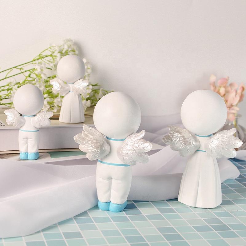 Cute Resin Craft Commemorate Statues Doctor and Nurse Figurines Guardian Angel Sculpture Home Decoration 2020