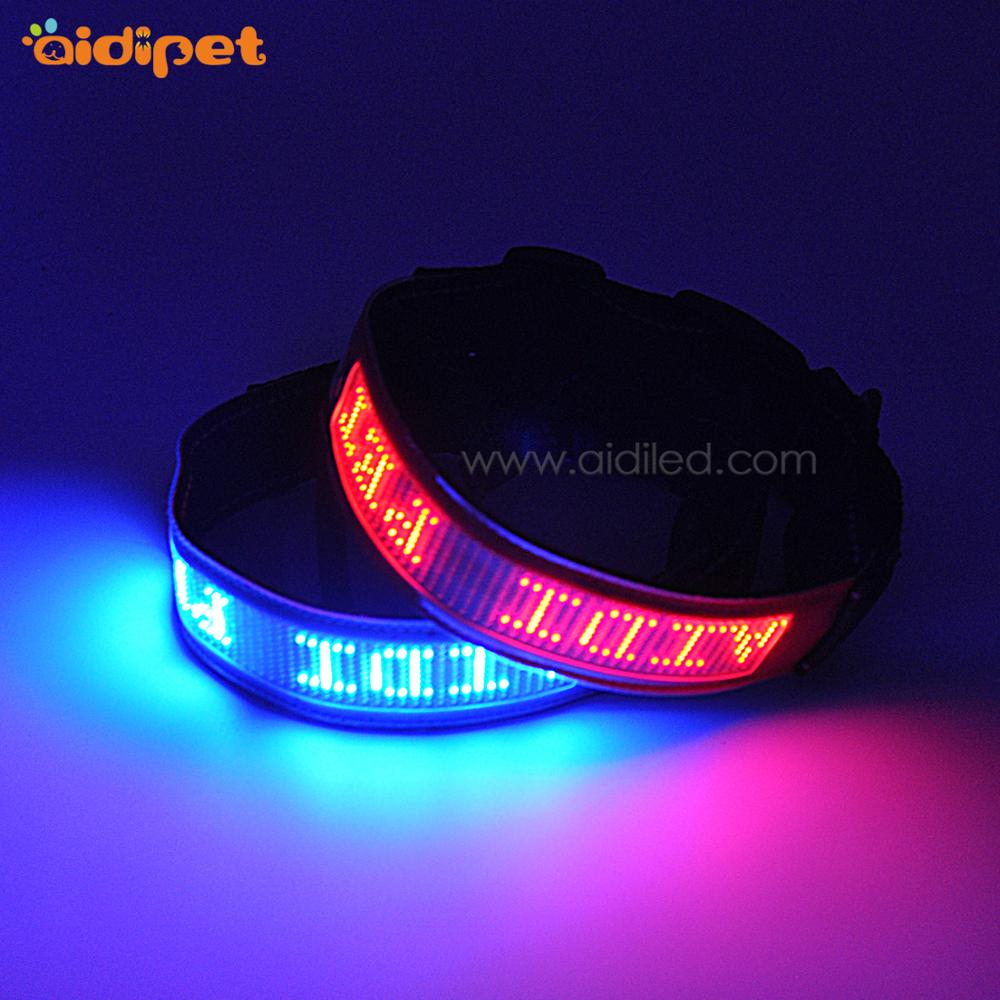 The Only Factory Make APP Controlled Led Dog Collar Show Your Words On the Collar Smart Tech AIDI LED Display Pet Collar