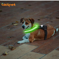 LED Lights Dog Pets harness Adjustable Polyester Glow In Night Pet Dog Cat Puppy Safe Luminous Flashing Necklace Pet