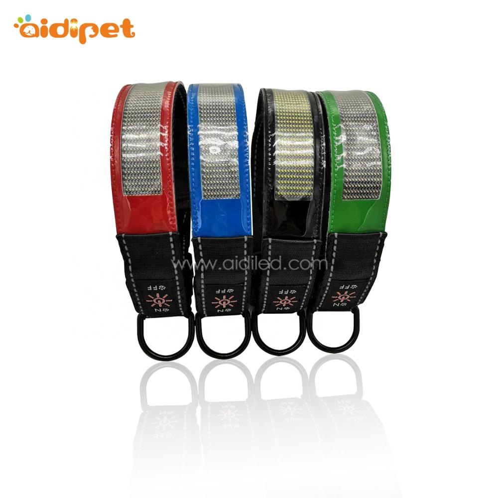 Adjustable Silicone Nylon Webbing LED Screen Dog Collar