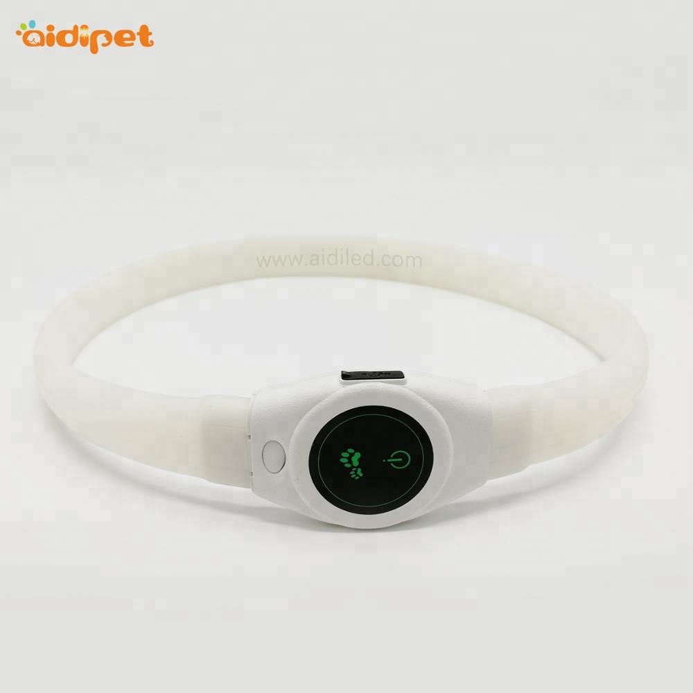 Pet Product Supplier Soft & Comfortable Silicone Reflective Light Up Led Dog Collar