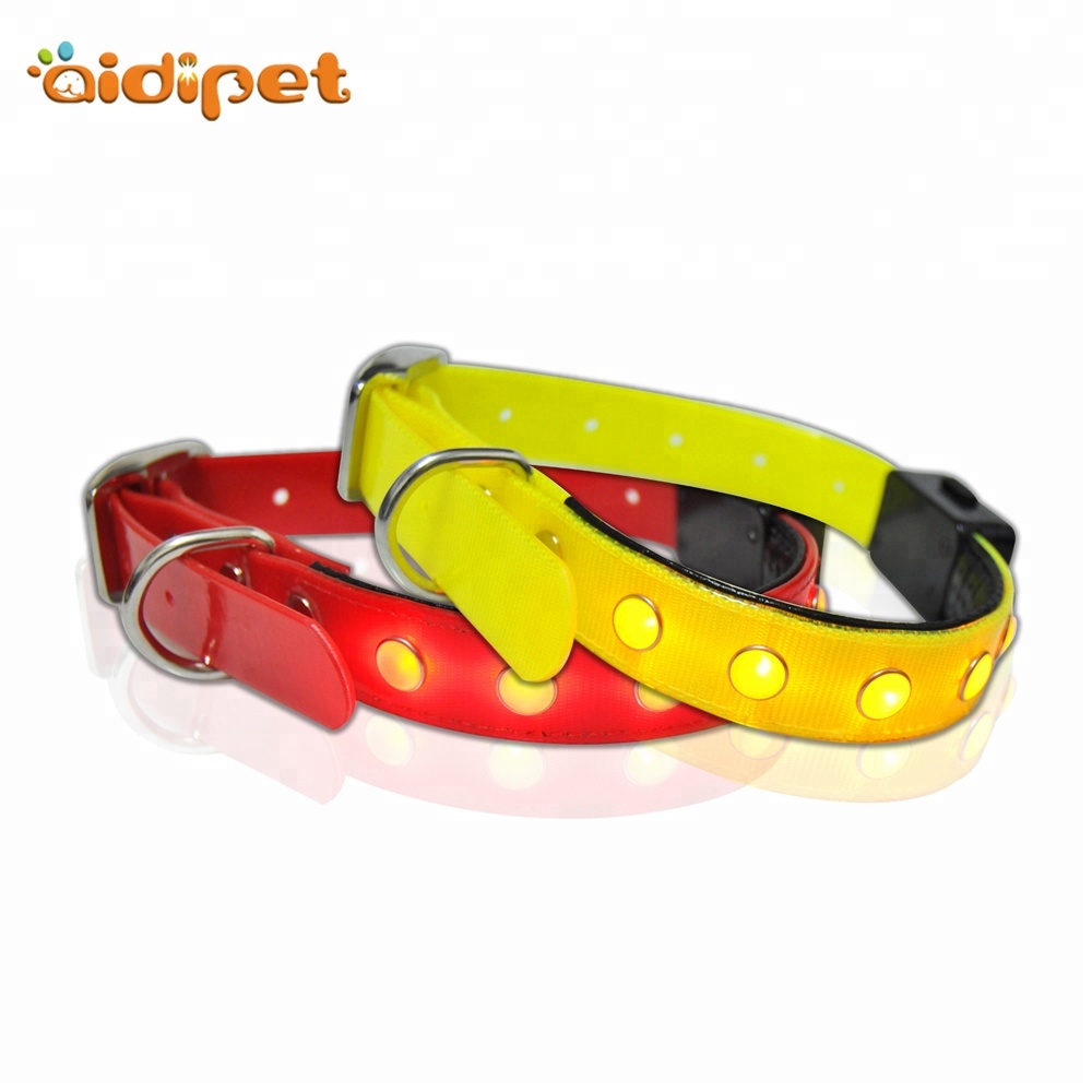 TPU Adjustable Led Dog Collar Metal Buckle, Waterproof Dog Collar