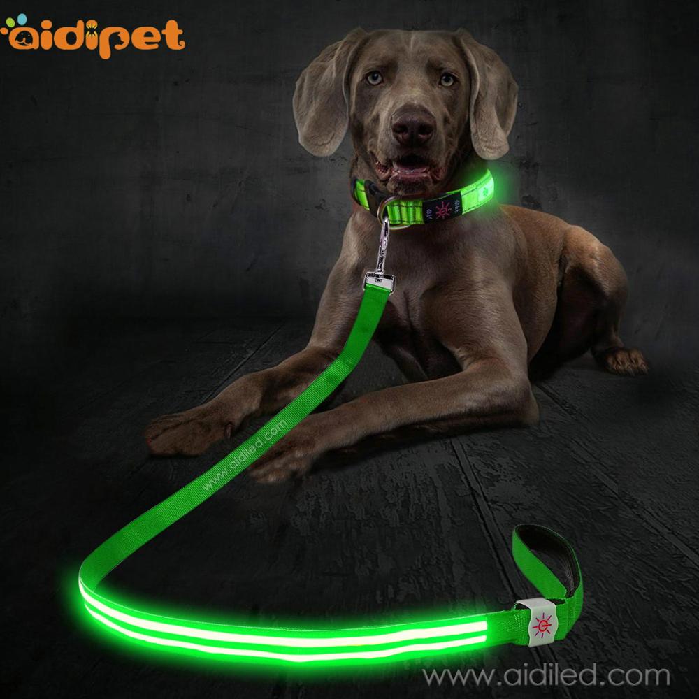 Durable waterproof pet accessory rechargeable optical fibers led dog leash