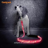 Strong & Soft Nylon Webbing Dog Leash With Led Light, Rechargeable Led Dog Leash