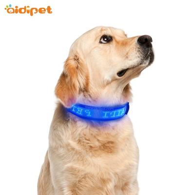 USB Rechargeable Blue Led Dog Collar Mobile Controlled Smart Pet Collar High QualityFlashing Led Collar for Dogs