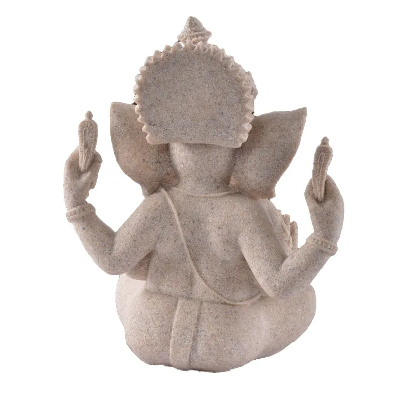 Resin Crafts Southeast Asia Indian Style Elephant Sculpture Ganesha Buddha Statue Home Decoration Resemble Sandstone Color