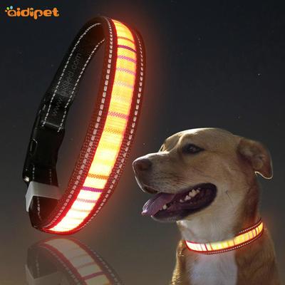 Rainbow Stripe Flashing Dog Collar Led Para Perro for Dog Safety in Dark USB Charging Pet Supply Dog Collar Led