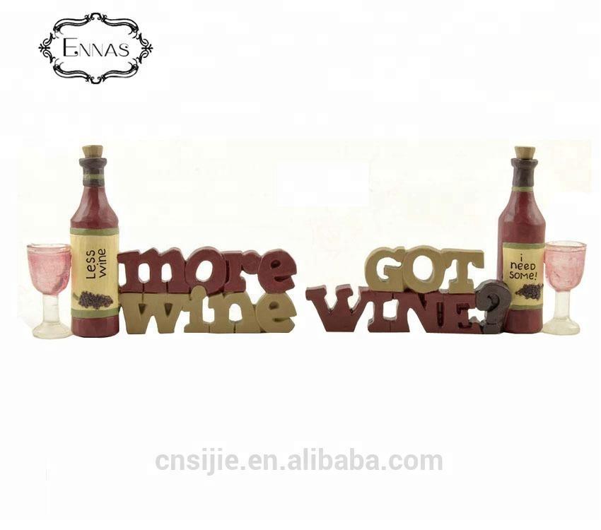 Decoration resin crafts promotion gift wine glass with words