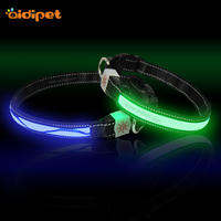 Polyester Webbing LED USB Rechargeable Dog Collars&Leashes