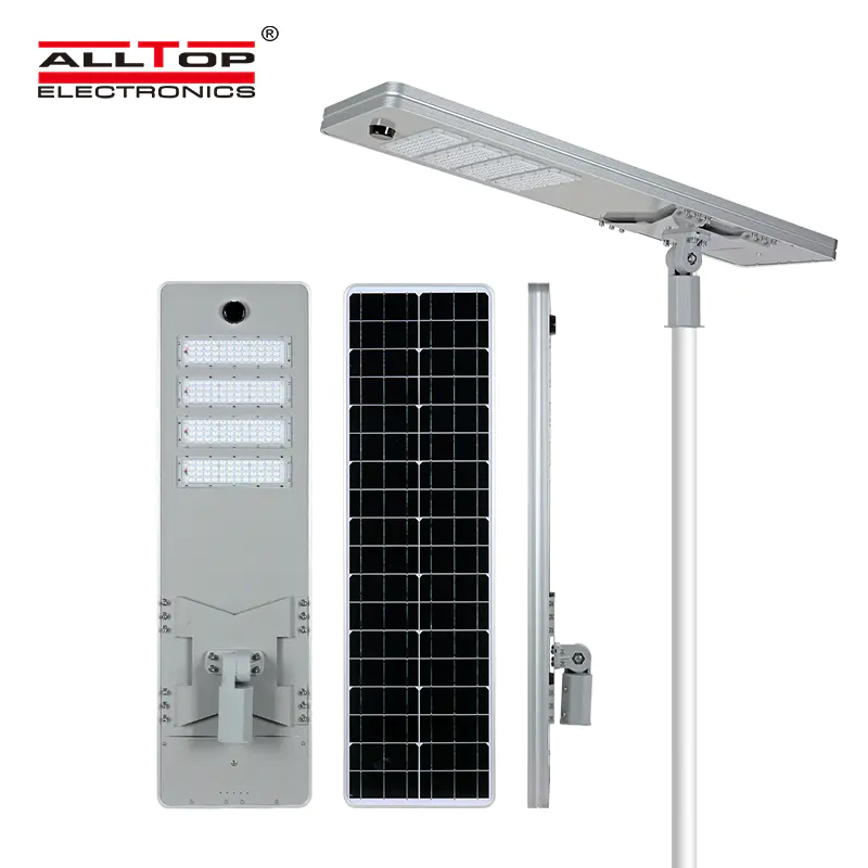 ALLTOP High quality outdoor courtyard lighting ip65 smd 50w 100w 150w 200w integrated all in one led solar street light