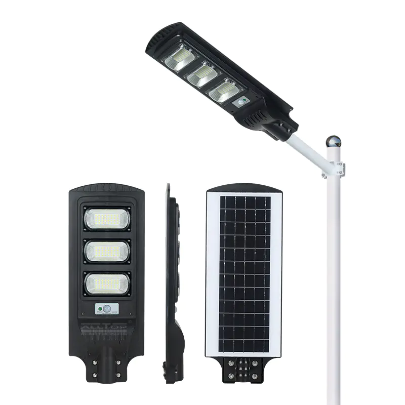 ALLTOP China outdoor lighting fixture IP65 motion sensor human induction all in one 30w 60w 90w solar led street light