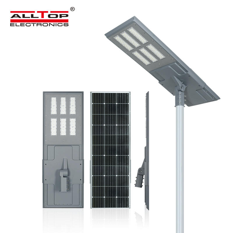 ALLTOP High quality aluminum case outdoor lighting ip65 smd 200w integrated all in one led solar street light price