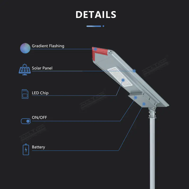 ALLTOP 150w outdoor waterproof ip65 integrated battery power all in one solar led street light