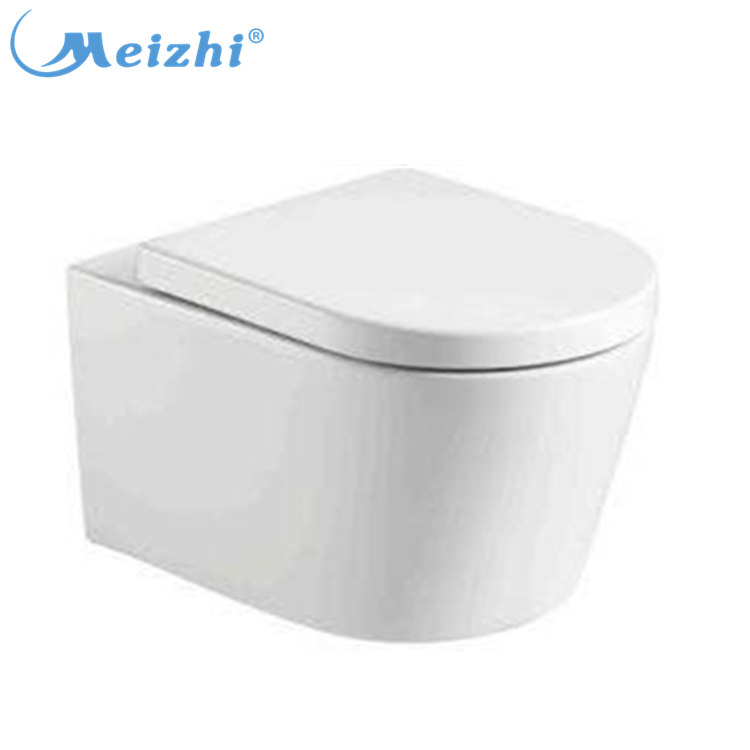 Chinese ceramic wall hung wc washdown P-trap soft closing seat cover toilet